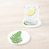 緑エレガント水色シダの木離れ地 コースター (側面)