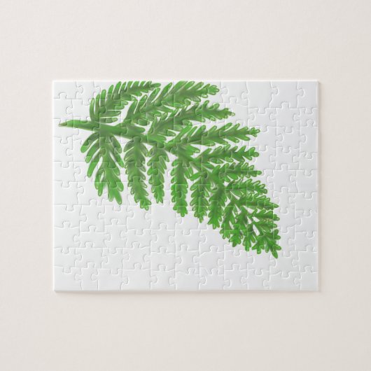 緑エレガント水色シダの木離れ地 ジグソーパズル (横)