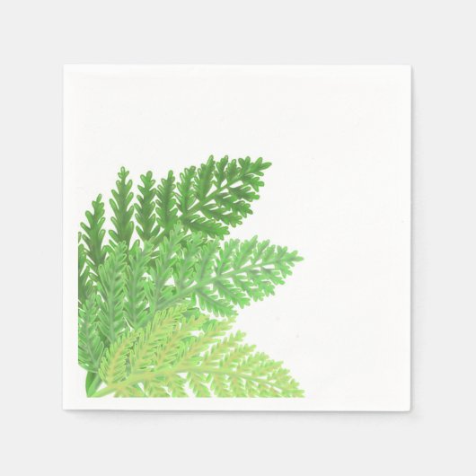 緑エレガント水色シダの木離れ地 スタンダードカクテルナプキン (正面)