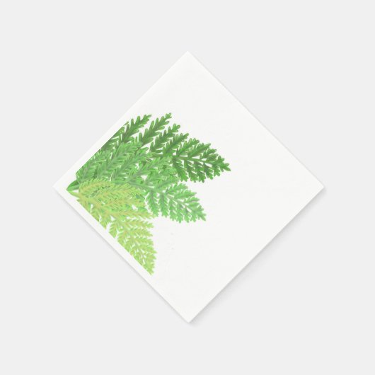 緑エレガント水色シダの木離れ地 スタンダードカクテルナプキン (角)