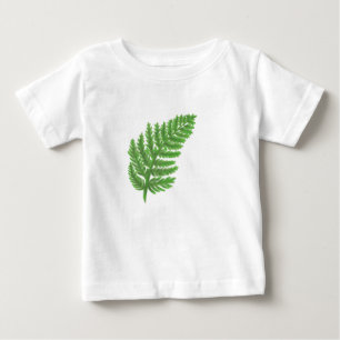 緑エレガント水色シダの木離れ地 ベビーTシャツ