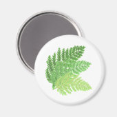緑エレガント水色シダの木離れ地 マグネット (正面/裏面)