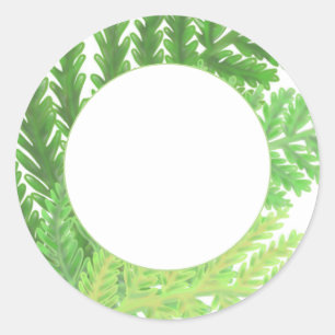 緑エレガント水色シダの木離れ地 ラウンドシール