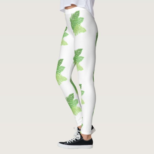 緑エレガント水色シダの木離れ地 レギンス (左)