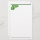 緑エレガント水色シダの木離れ地 便箋 (正面/裏面)