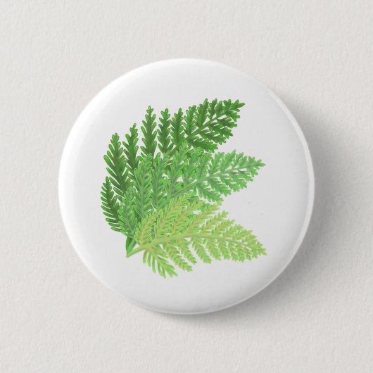 緑エレガント水色シダの木離れ地 缶バッジ (正面)
