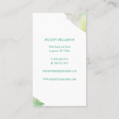 緑エレガント水色トンボ 名刺 (裏面)