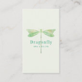 緑エレガント水色トンボ 名刺 (正面)