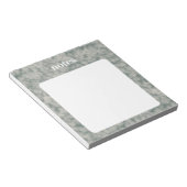 緑エレガント水色パターン ノートパッド (アングル)