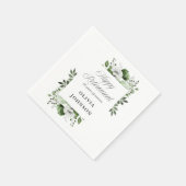 緑エレガント水色フローラ退職パーティー スタンダードカクテルナプキン (角)