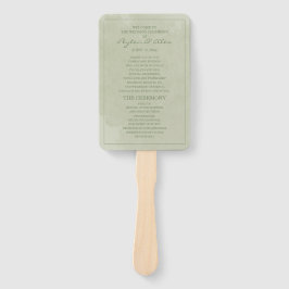 緑エレガント水色結婚式 プログラム ハンドファン