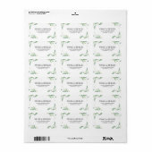 緑エレガント水色葉葉リース ラベル (フルシート)