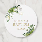 緑エレガント洗礼《キリスト教》洗礼式や命名式 フェイバータグ (正面)