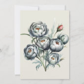 緑エレガント灰色のブーケ結婚のカップルのシャワー 招待状 (裏面)