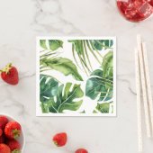 緑エレガント熱帯サマー離れパメ結婚の スタンダードカクテルナプキン (インサイチュ)