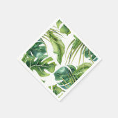 緑エレガント熱帯サマー離れパメ結婚の スタンダードカクテルナプキン (角)