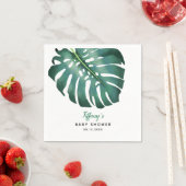 緑エレガント熱帯葉の赤ちゃんシャワー スタンダードカクテルナプキン (インサイチュ)