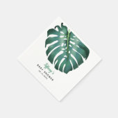 緑エレガント熱帯葉の赤ちゃんシャワー スタンダードカクテルナプキン (角)