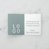 緑エレガント白ハッピーホリデーズビジネスロゴ シーズンカード (内部)