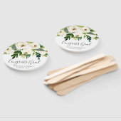 緑エレガント白フローラ卒業 ハンドファン (組立なし)