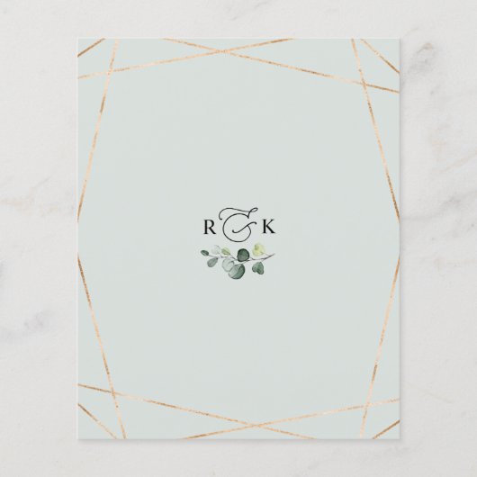 緑エレガント素朴の金ゴールド結婚式招待状 (裏面)