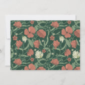 緑エレガント素朴フローラカップルのシャワー 招待状 (裏面)