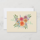 緑エレガント素朴フローラ 出欠カード (裏面)