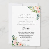 緑エレガント結婚フローラ 招待状 (正面)