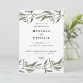 緑エレガント結婚式招待状 (スタンド正面)