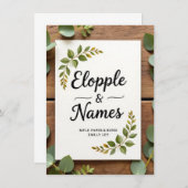 緑エレガント結婚式招待状 | ミニマル 招待状 (正面/裏面)