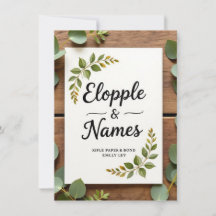 緑エレガント結婚式招待状 | ミニマル