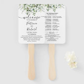 緑エレガント結婚式 プログラムハンドファン ハンドファン (正面&裏面)