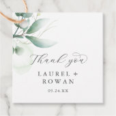 緑エレガント色ありがとうメッセージカード フェイバータグ (正面)