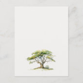 緑エレガント色のオークの木の結婚詳細 エンクロージャーカード (裏面)