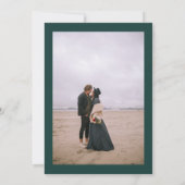 緑エレガント色のシックな水の色の結婚写真 招待状 (裏面)