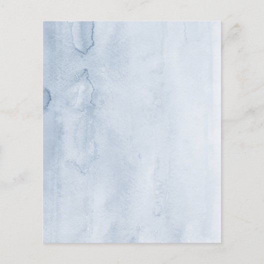 緑エレガント色のダスティブルー結婚のメニュー チラシ (裏面)