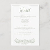 緑エレガント色のチノイスリーのバードク結婚スト エンクロージャーカード (正面)