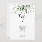 緑エレガント色のテーブル番号座席表カード (正面)