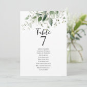 緑エレガント色のテーブル番号座席表カード (スタンド正面)