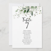 緑エレガント色のテーブル番号座席表カード (裏面)