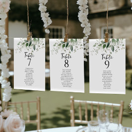 緑エレガント色のテーブル番号座席表カード