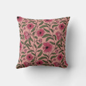 緑エレガント色のピンク葉の花 クッション (裏面)