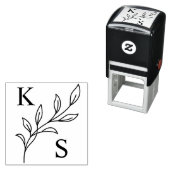 緑エレガント色のフローラのロ結婚ゴモノグラム セルフインキングスタンプ (インサイチュ)