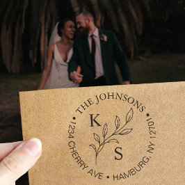 緑エレガント色のフローラのロ結婚ゴモノグラム セルフインキングスタンプ