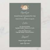 緑エレガント色のフローラの結婚トープ メニュー (裏面)