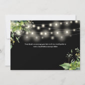 緑エレガント色のフローラストリングライト サンキューカード (裏面)