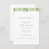 緑エレガント色のブライダルシャワー招待 招待状 (正面/裏面)