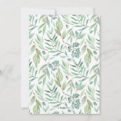 緑エレガント色のブライダルシャワー招待 招待状 (裏面)