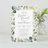 緑エレガント色のユーカリブライダルシャワー 招待状 (スタンド正面)