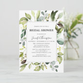 緑エレガント色のユーカリブライダルシャワー 招待状 (スタンド正面)